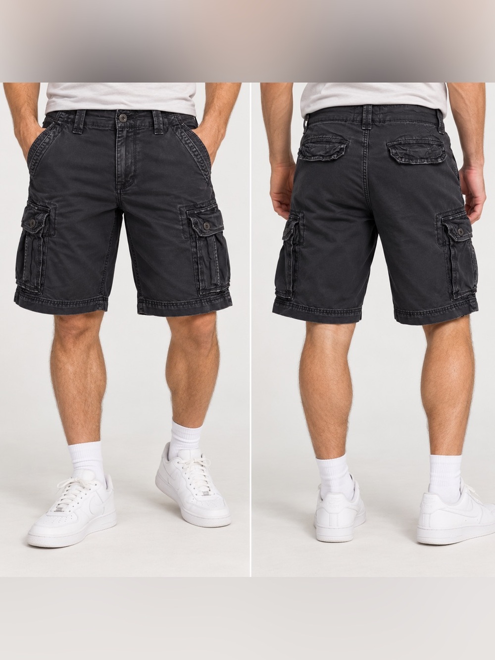 American Eagle Outfitters Men's Cargo Shorts - Charcoal Size W32 L11